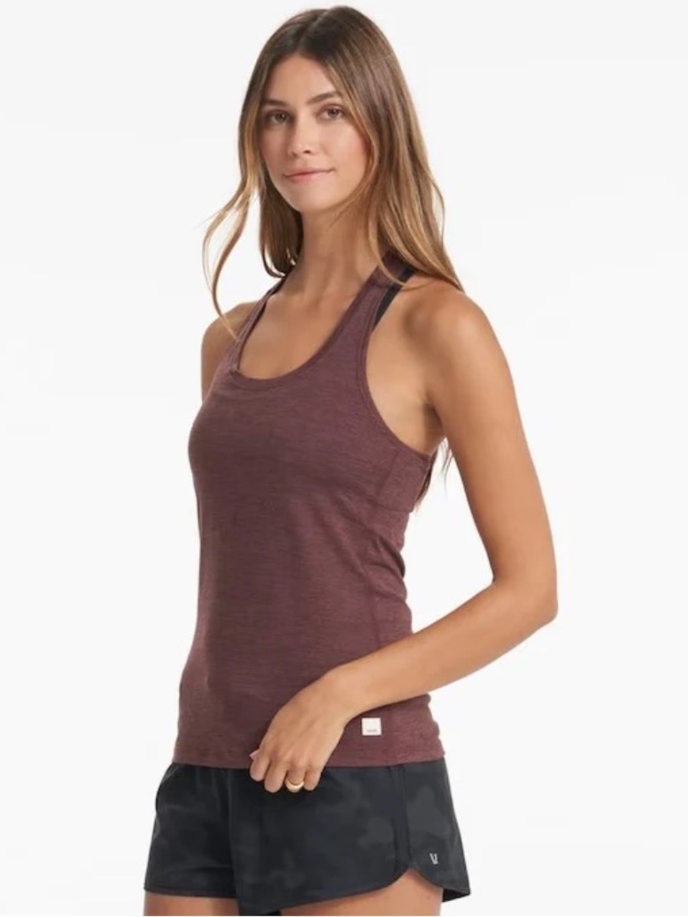 Vuori WOMEN'S LUX PERFORMANCE TANK TOP in Chestnut Heather
